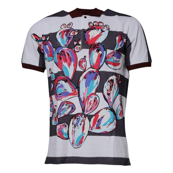 Dolce & Gabbana Multicolor Graphic Collared Polo Men's T-shirt
